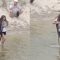 Brave Girl Shares a Special Moment Carrying a Huge Snake Over the Creek | Heartwarming