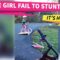 Driveway Jump Fail: Adorable Girl Tries to Soar | Super Cute