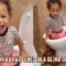 Toddler hilariously standing in toilet seat! | Adorable