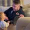 Dad and baby son get into cute baby lingo chat! | Super cute