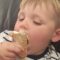 Half-asleep toddler can’t resist ice cream | Adorable